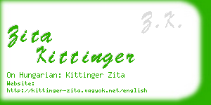 zita kittinger business card